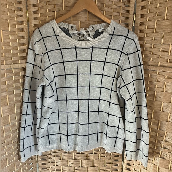 Madewell Grid Lace-Back Sweater - Picture 6 of 12